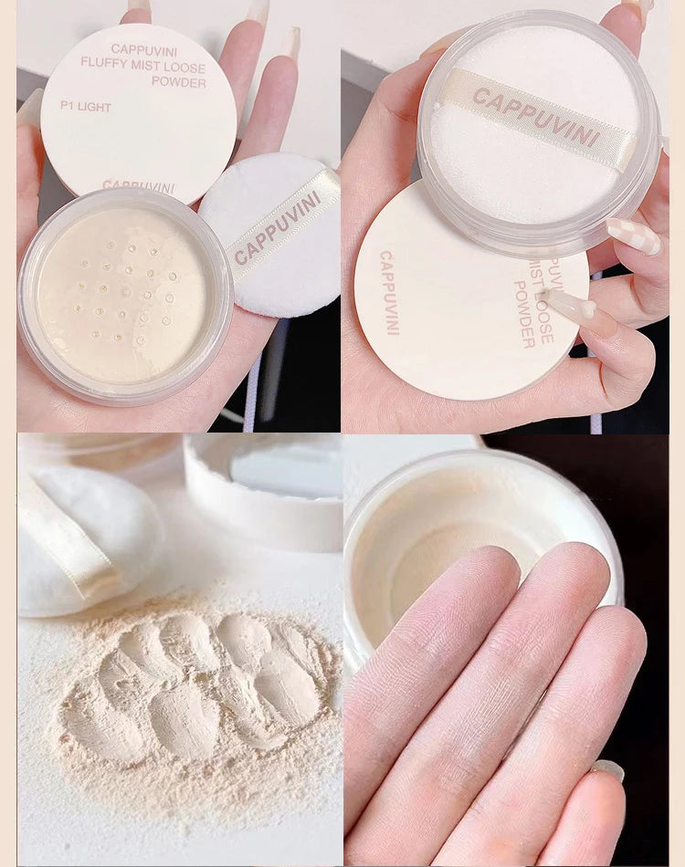 Cappuvini Velvet Mist Set Makeup Powder Fine and Non sticking Powder Mist Face Matte Holding Makeup Clear Honey Powder