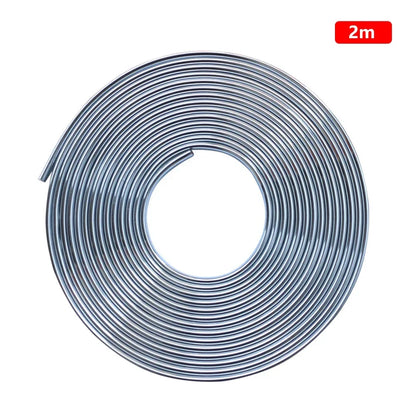 2/5/10M Chrome Car Door Edge Protection Strip Auto Door Anti Collision Strip Door Moldings Trim Adhesive Scratch Protector