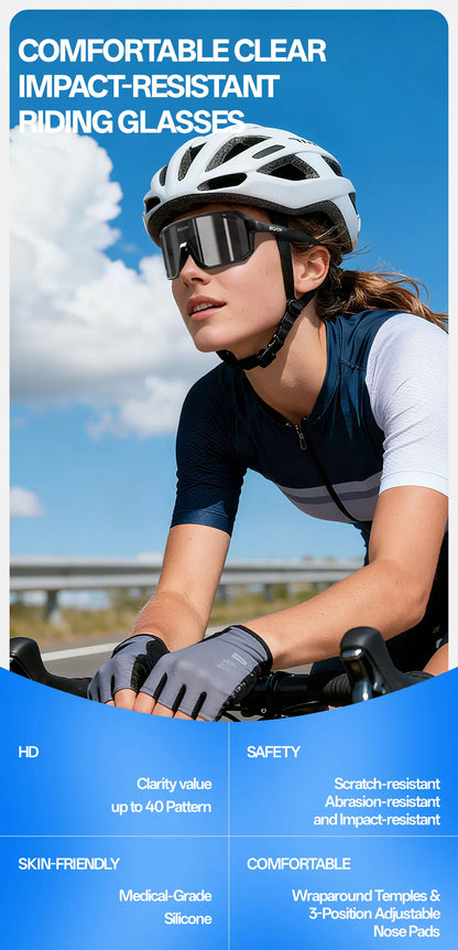 SCVCN New Riding Cycling Sunglasses Outdoor Sports Running Goggles Men's Mtb Bicycle Glasses Women Cycling Eyewear 1 Lens