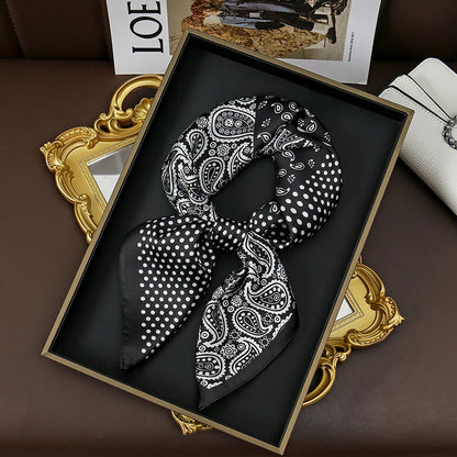 2025 New Fashion Luxury Printed Square Shawl Women 70x70cm Pashmina Silk Scarf Neck Headband Bandana