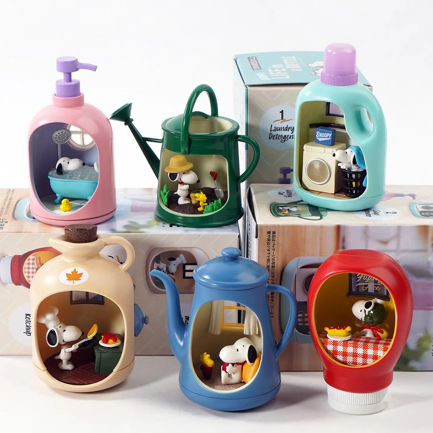 Re-Ment Life in A Bottle Snoopy Mystery Blind Box Gifts Toy Model Anime Figures Collect Ornaments