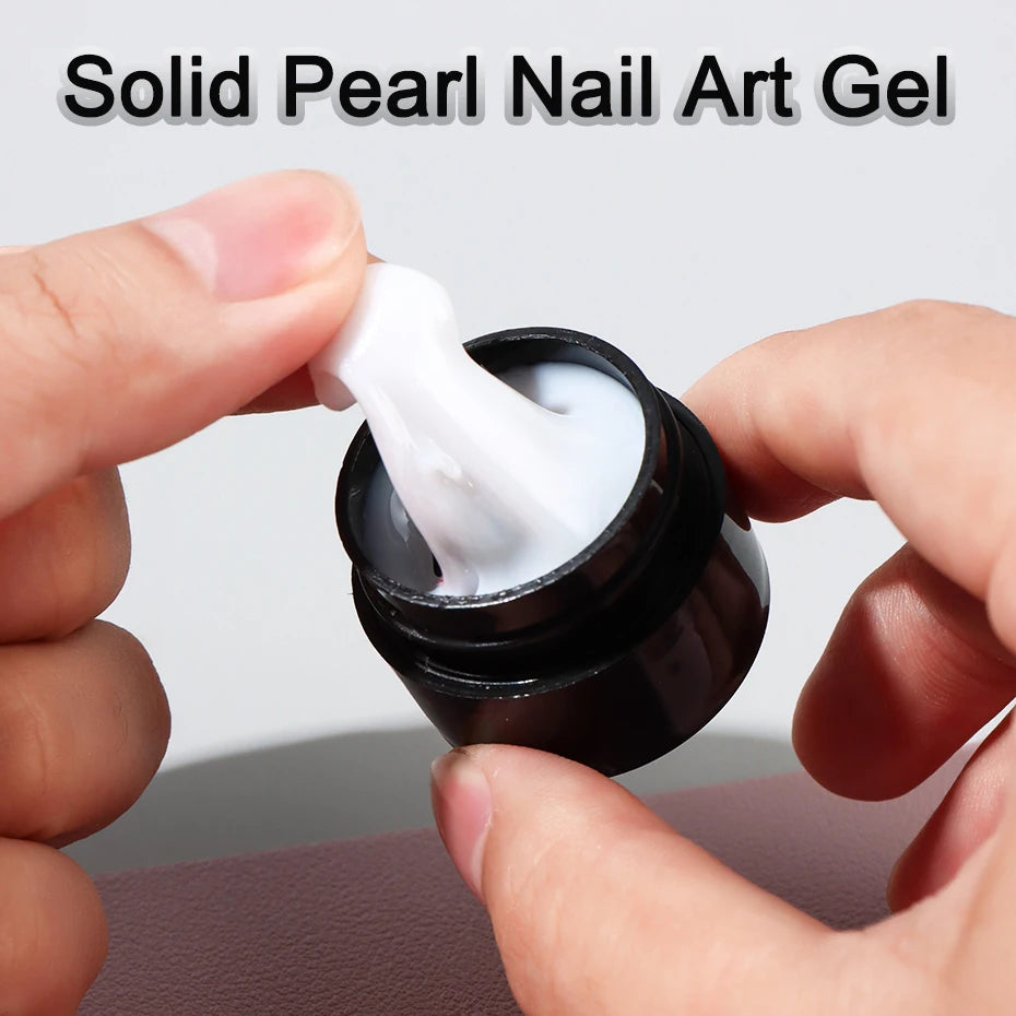 5ml Pearl White 3D Sculpting Gel for Nail Polish Non-Stick Hand Extension Gel 3D Shaping Carving Flower Gel  DIY Nail Art Decor