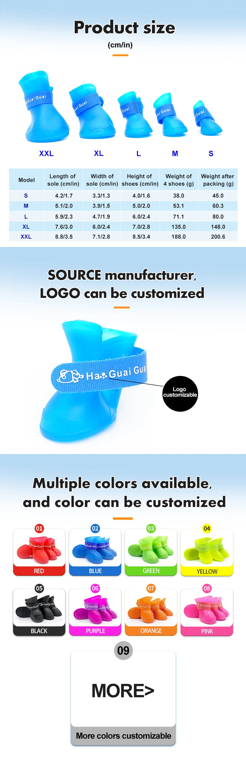 Pet silicone rain shoes anti-dirty non-slip waterproof dog shoes soft bottom footwear small dogs cats teddy Shoes