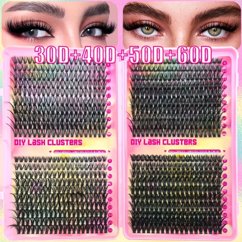 480/800pcs Individul Claster Eyelash Natural&Thick & Fluffy Extension 30D 40D 50D 60D 80D 100D Mix Length DIY Cluster eyelashes