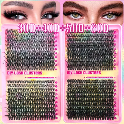 480/800pcs Individul Claster Eyelash Natural&Thick & Fluffy Extension 30D 40D 50D 60D 80D 100D Mix Length DIY Cluster eyelashes