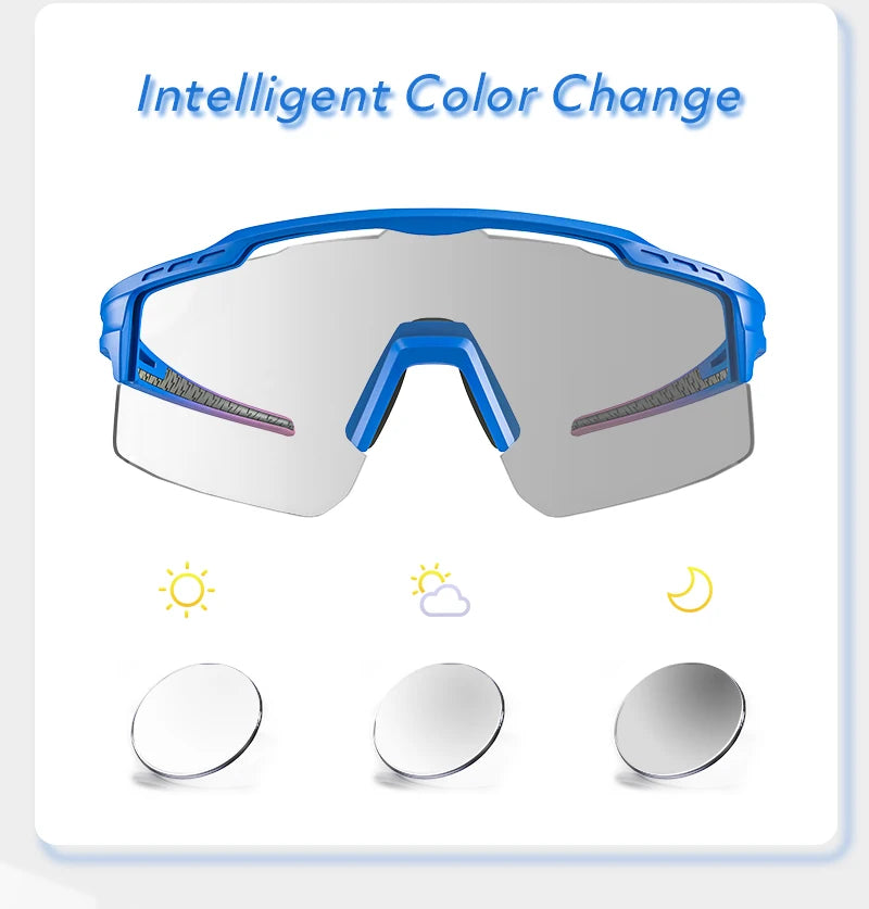 Photochromic Sunglasses UV400 Bike Bicycle Glasses Men's Blue Sports Woman Cycling Eyewear Outdoor MTB Glasses Bike Goggles