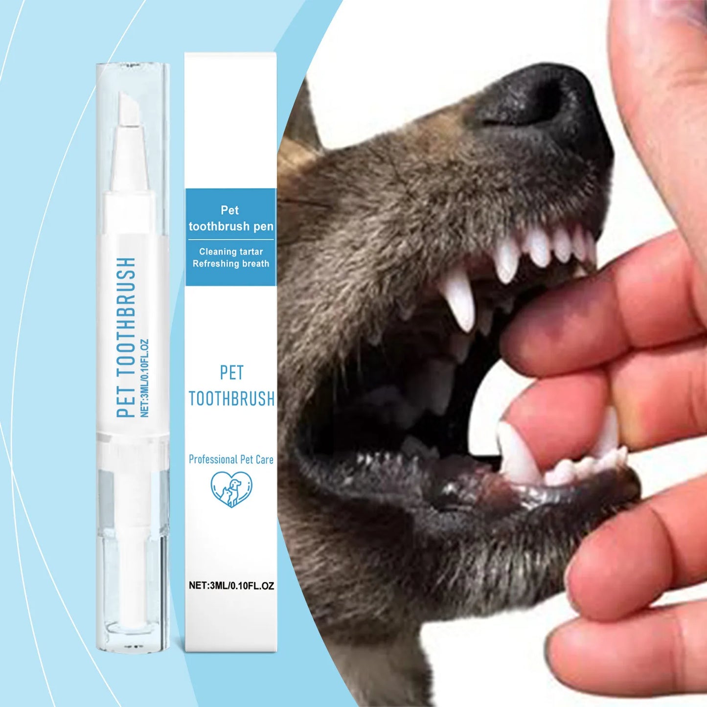 Pet Toothbrush Pen Teeth Cleaning Tool Fresh Breath Pet Toothbrush Toothpaste All-in-One Teeth Cleaning for Dogs and Cats