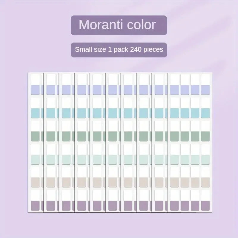 Morandi Colors Index Stickers, Light Color Index Notes, Transparent Writable Folder Sticky Notes
