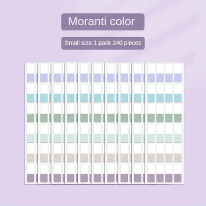 Morandi Colors Index Stickers, Light Color Index Notes, Transparent Writable Folder Sticky Notes