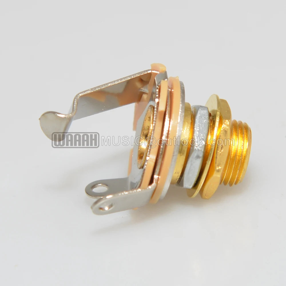 1pcs Electric Guitar Input Jack For Electric Guitar & Bass Guitar 1/4"" (6.35mm) Mono Jack Socket Chrome Nut & Washer