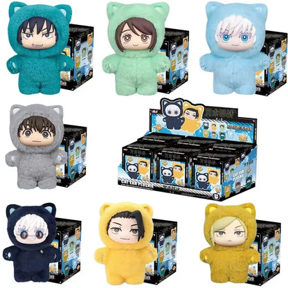 HOT Jujutsu Kaisen S2 Cat Park Party Gojo Toji Fushiguro Geto Suguru Blind Box Plush Bag Charm Collectible Model  Christmas Gift