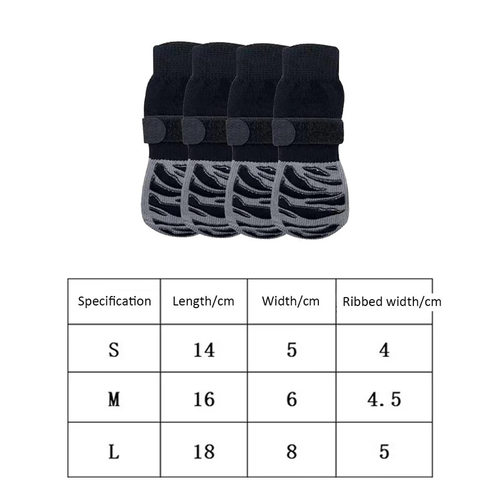 Outdoor Pet Dogs Breathable Socks Black Tie Anti-shedding Medium Large Dog Non-slip Socks Waterproof Dogs Shoes Pet Supplies