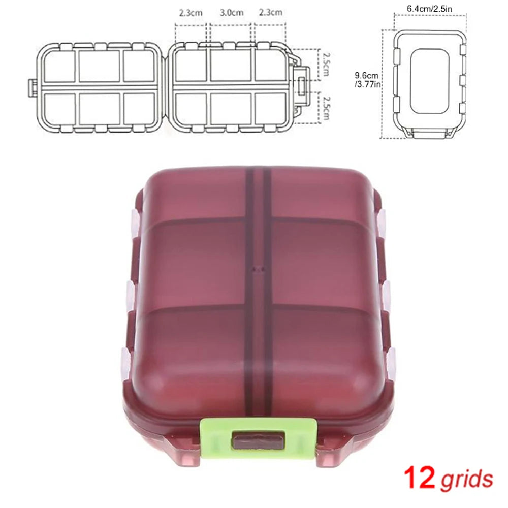 Tcare Portable Pill Case Folding Medicine Drugs Pills Capsule Tablet Container Boxs Plastic Empty Drug Organizer Pillbox Cases
