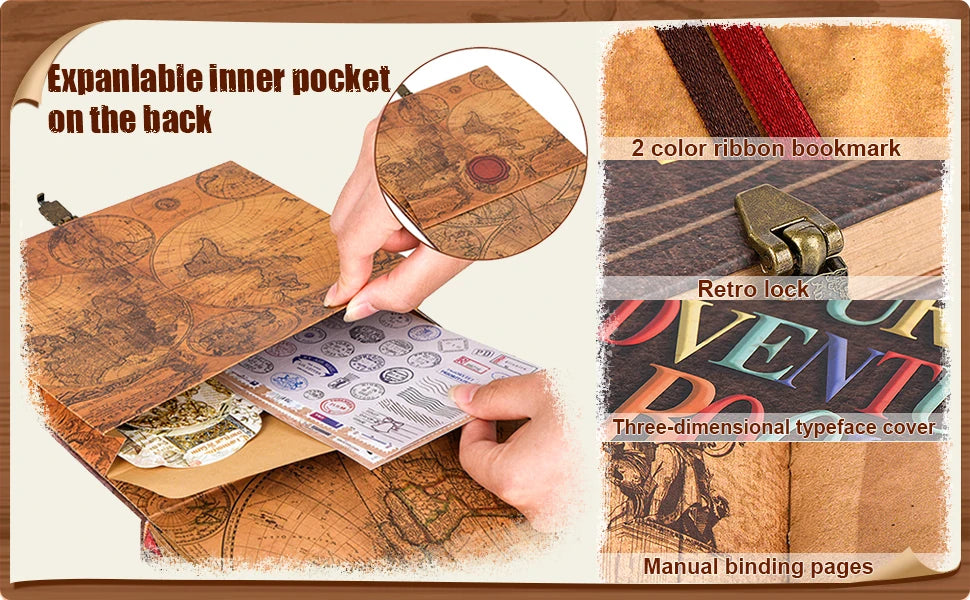 Our Adventure Book 146 Page Diy Handmade Photo Album Scrapbook Retro Kraft Album Anniversary Wedding Memory Valentine's Day Gift