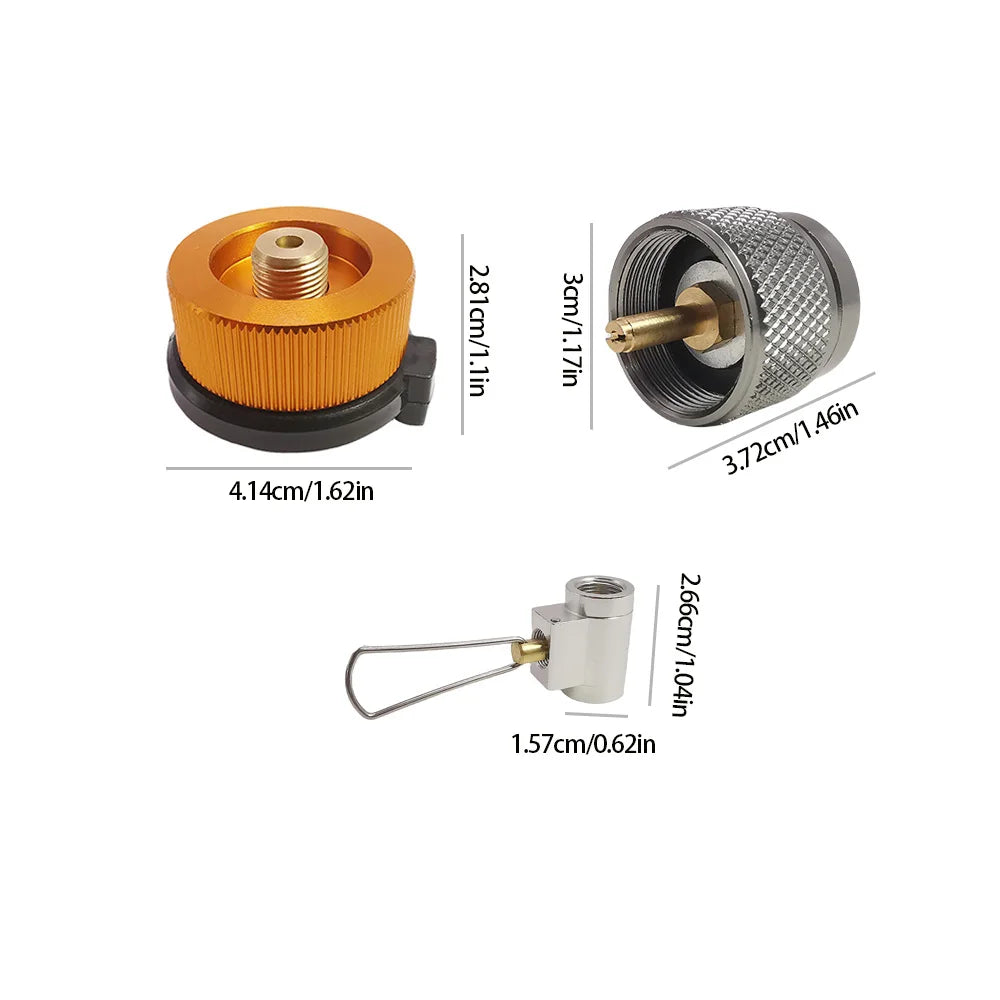 3pcs/set Camping Stove Adapter Butane Canister Adapter Refill Adapter EN417 Lindal Valve Canister Shifter Propane Adapter