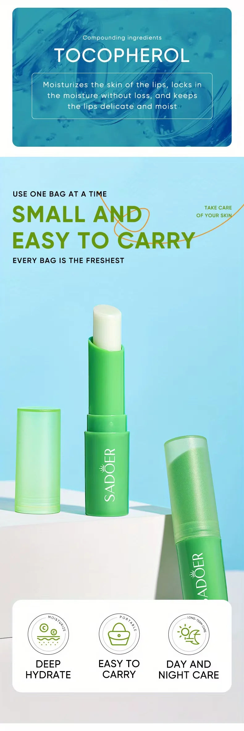 Aloe Lip Balm Healing Lasting Moisturizing All-natural Lip Mask For Dry Lips Lip Moisturizing Power Lip Care Nourishing Repair