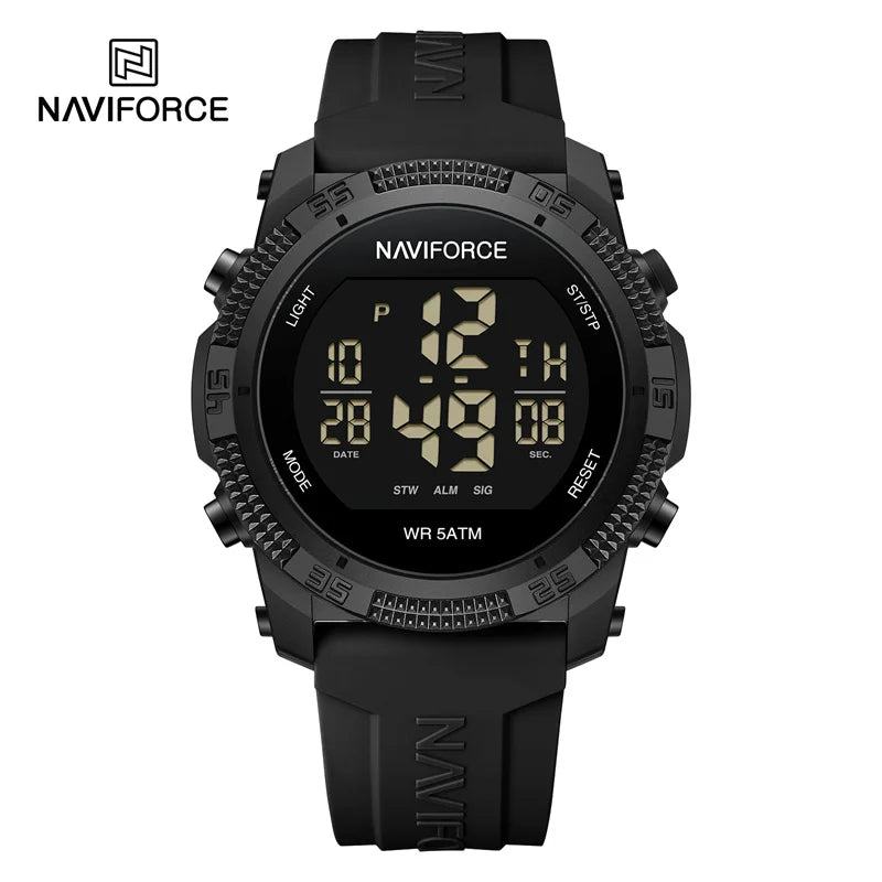 NAVIFORCE Brand Original Men Fashion Watch Water Resistant Personality Wristwatches Luxury Silicone Strap Electronic Clock 2024