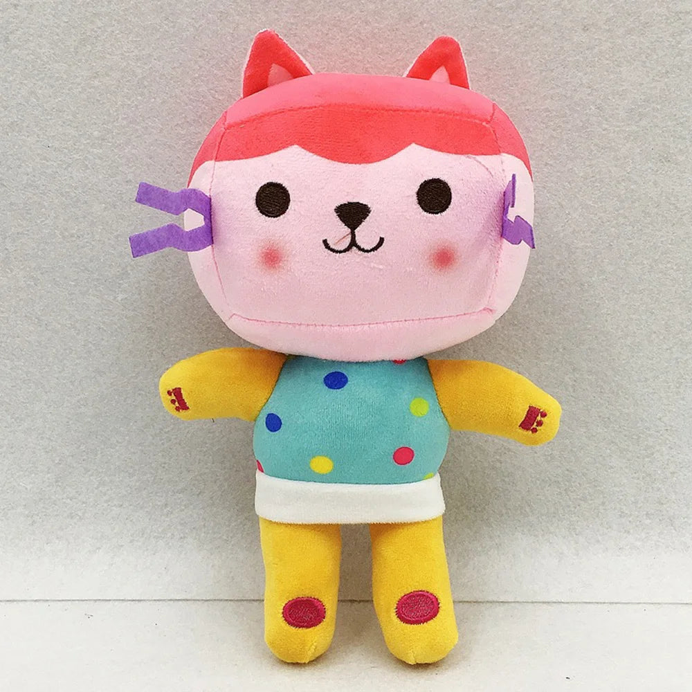 25cm 7-piece Gabby doll house plush toy cartoon stuffed animal mermaid cat mermaid plush doll children's Christmas gift