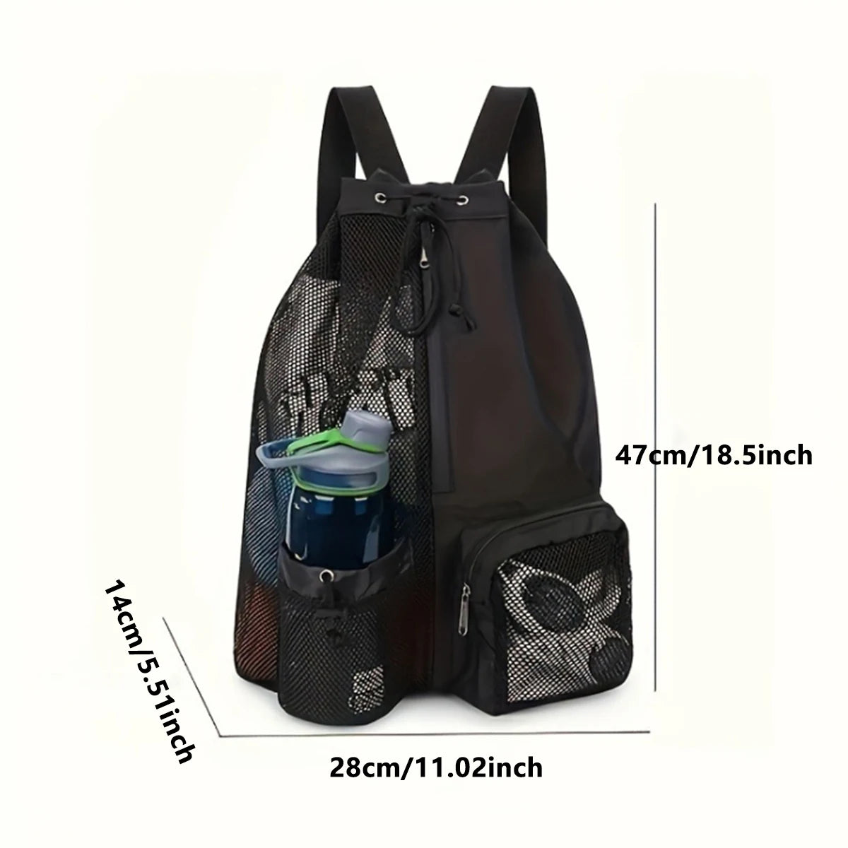 Drawstring Beach Storage Bag Sports Backpacks Basketball Bag Men Women Beach Backpacks Summer Swim Rucksack Mesh Sports Bag