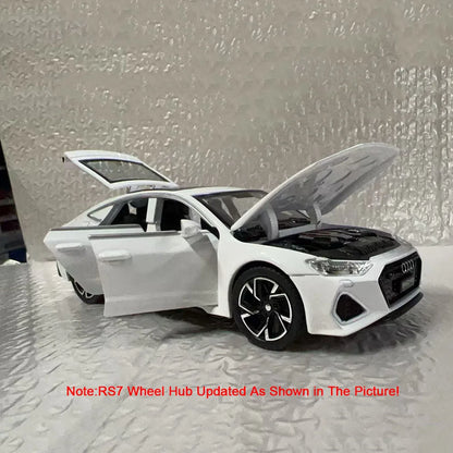 1:32 RS6 RS7 Alloy Miniature Models Diecast Car Toys 6 Doors Opened Sound Light Pull Back Metal Vehices Children's Holiday Gifts