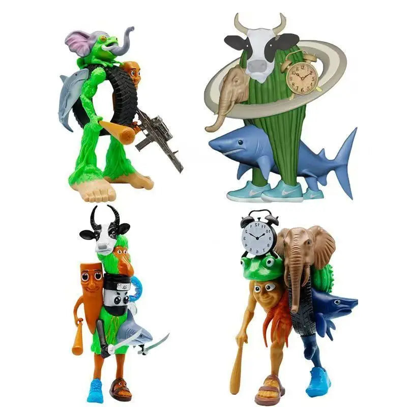 Italian Tung Tung Tung Sahur Figurine Model Tralalero Tralala Brainrot Monster Fusion Edition Anime Action Figure Ornament Toys