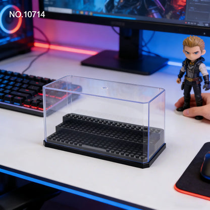 Display Case Clear Shelf Wide 3 Tier Box for Minifigures - Acrylic Protector for Small Pop Figures - Transparent Showcase Storag