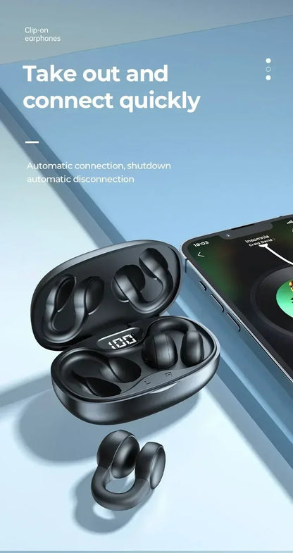 TWS X58 Wireless Bone Conduction Headphones Bluetooth Earphones Waterproof Sports Earbuds Earring Ear Hook With Mic Headset