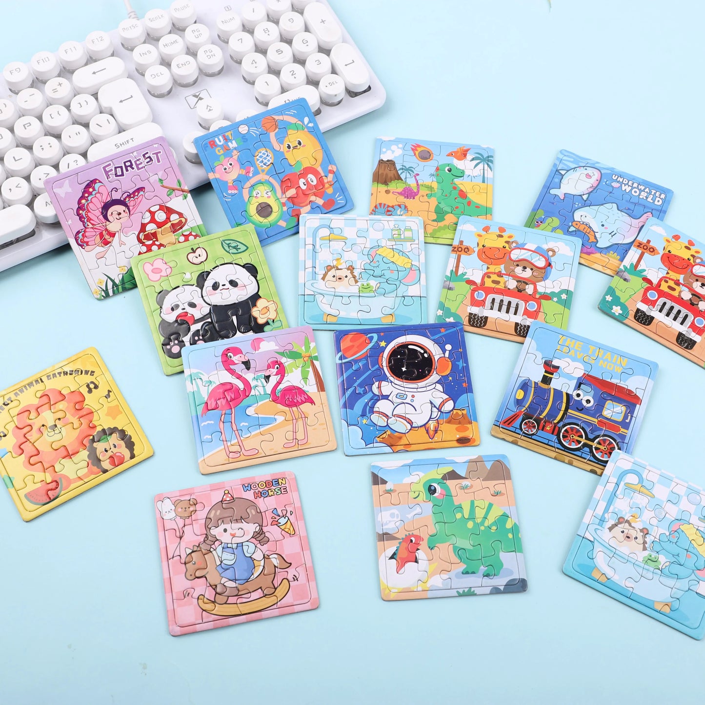 10-50Pcs Mini Cartoon Animal Paper Jigsaw Puzzles Educational Toy Kids Birthday Party Favors Gift School Rewards Pinata Fillers