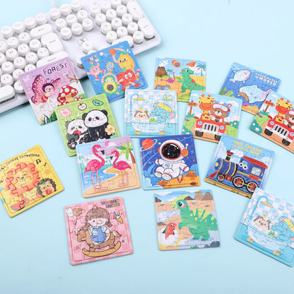 10-50Pcs Mini Cartoon Animal Paper Jigsaw Puzzles Educational Toy Kids Birthday Party Favors Gift School Rewards Pinata Fillers