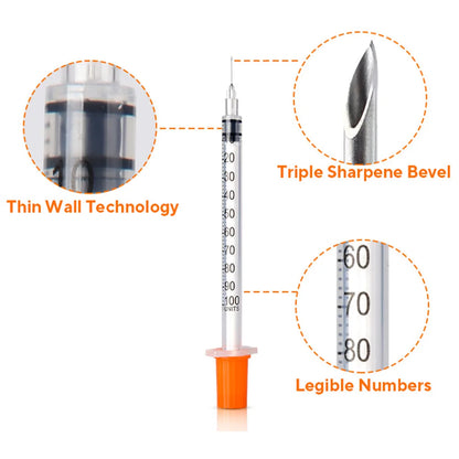 30/15/5Pcs 0.5Ml/1Ml Disposable Plastic Veterinary Syringe with Needle, Suitable for Pets and Farm Animals, Manual Push-Type Syringe with Needle, Farm Animal Syringe, Suitable for Cats, Dogs, Pigs