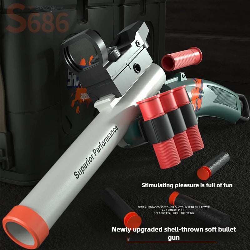S686 Throwing Shell Toy Gun Soft Bullet Airsoft Launcher Outdoor Sports CS Game Pistola Shooter Fun Toy for Boys Gift