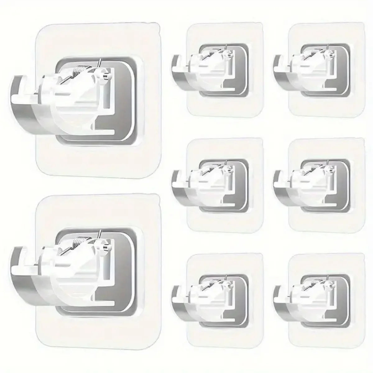 Self Adhesive Curtain Rod Holder, Adjustable Rod Bracket, Curtain Hook, No Drill and Nail Free Rod Hanger Wall Mount Hooks