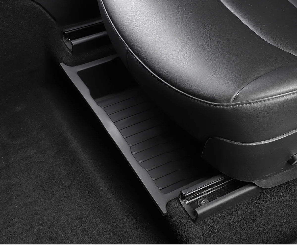 Underseat Storage Box for Tesla Model Y 2021-2024 Seats Drawer TPE Hidden Storage Tray Push Pull Car Organizer Car Accessories