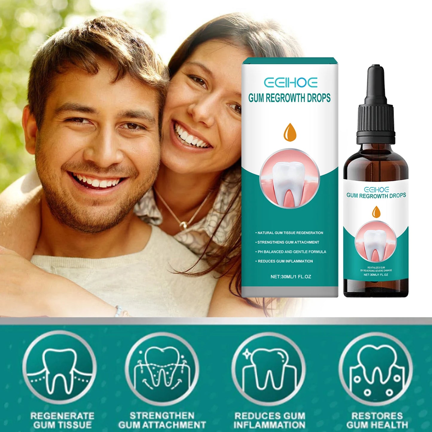 Gingival repair drops Quickly Repair of Cavities Caries Teeth Whiten Remove Yellow Plaque Stains Relieve Gums Decay Toothpaste
