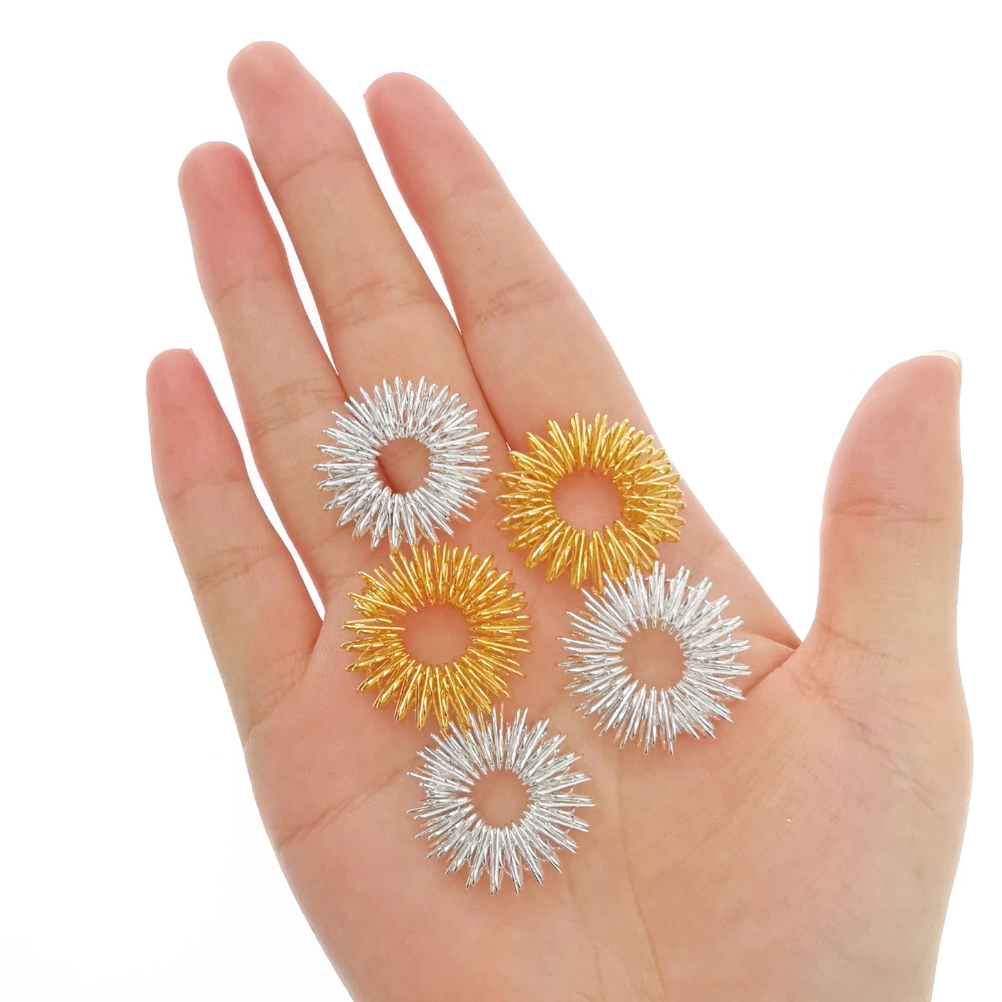 Acupressure Rings Spiky Sensory Finger Rings, Spiky Finger Ring Acupressure Ring Set Silent Stress Massager Finger Massage Tool