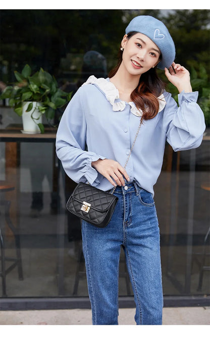 New Embroidered Bag 2024 Ladies Bags Trendy Women's Bag Cross border Small Square Bag Fashion Chain Bag