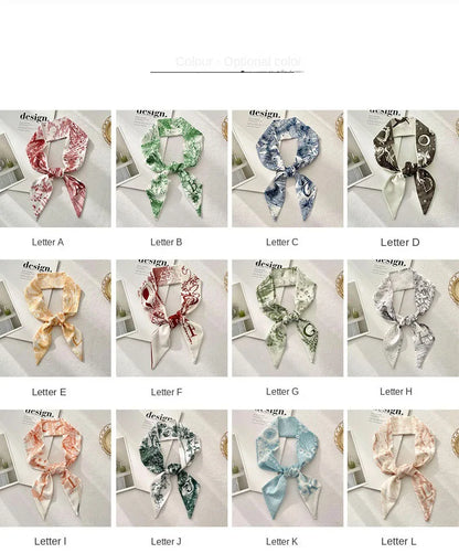 26 Letters Tarot Constellation Bag Scarf Twill Silk Scarves Women New Neckerchief Hair Headbands