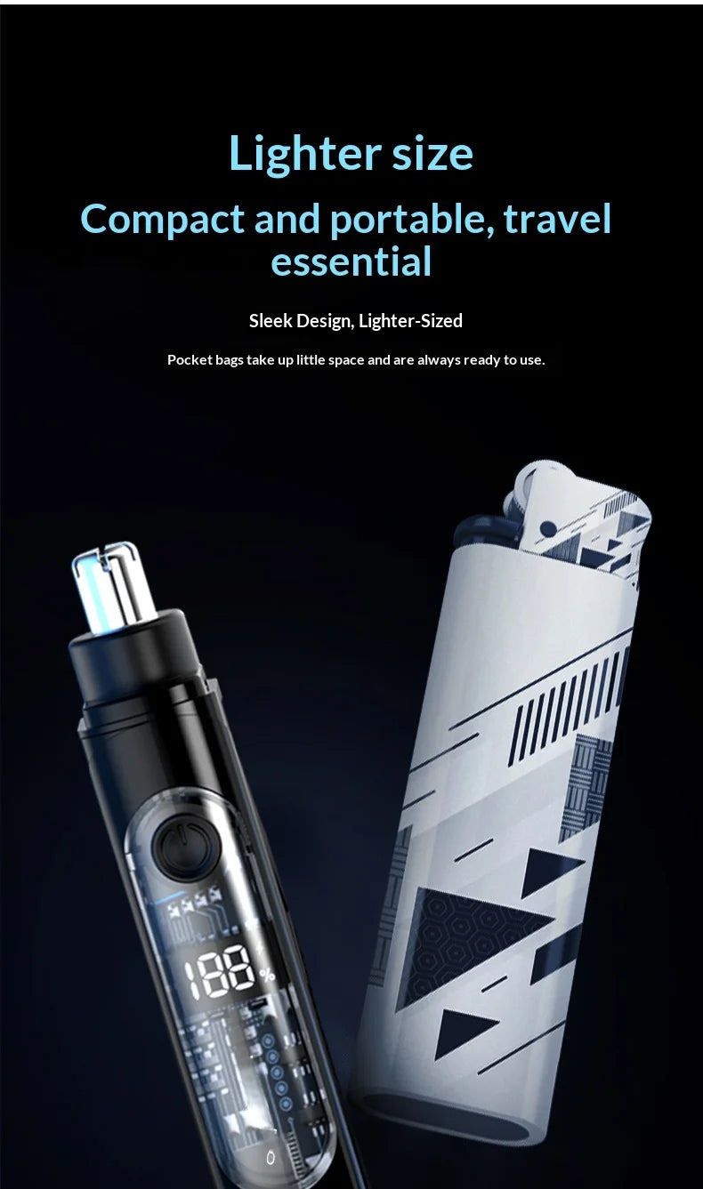Portable Nose Ear Hair Trimmer Electric Clipper for Men Women Rechargeable Painless Hair Removal Kit