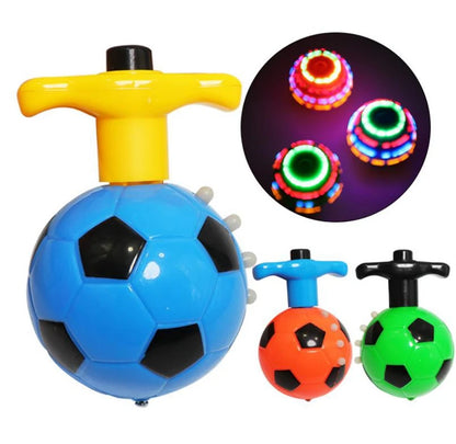 1 Pc Cartoon Spinning Top Football Submarine PVC Model LED Flashing Light Music Launcher Night Glow Kid Gift Toy