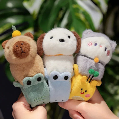 Capybara Slap Snap Wrap Capibara Plushie Wristband Bracelet Kawaii Cute Dog Cat Plush Toy Hand Ring Creative Funny Gift