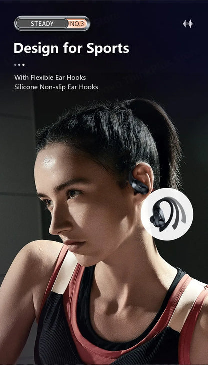 Lenovo LP75 TWS Wireless Bluetooth V5.3 Earphones IPX5 Digital Display Ear Hook Earbuds HiFi Stereo Noise Reduction Headphones