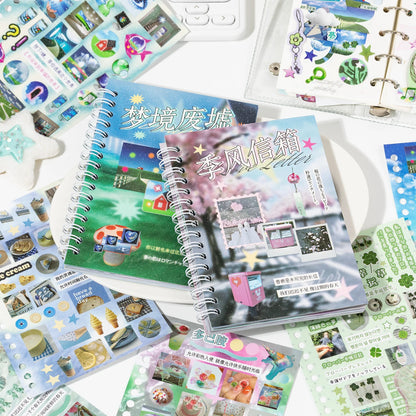 2Style 30 pieces/bag Time Reshaping Cut Film Coil Sticker Book Handbook Material Sticker DIY Photo Frame Scrapbook Notebook Cup
