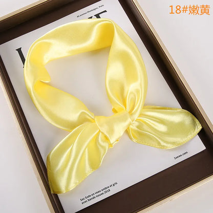 New Solid 60x60cm Square Scarf Single Imitation Silk Bright Light And Satin Performance Scarves Party Gift