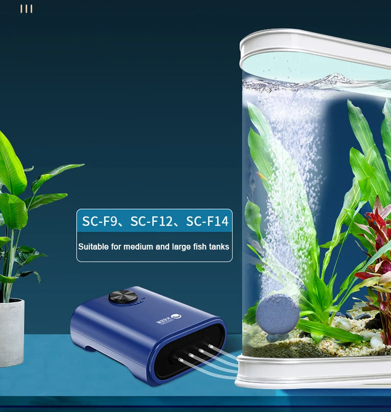 Silent Aquarium Oxygen Air Pump with Check Valve Fish Tank compactor Oxygenator Aquarium Air Compressor Aerator 220v 3w-14w