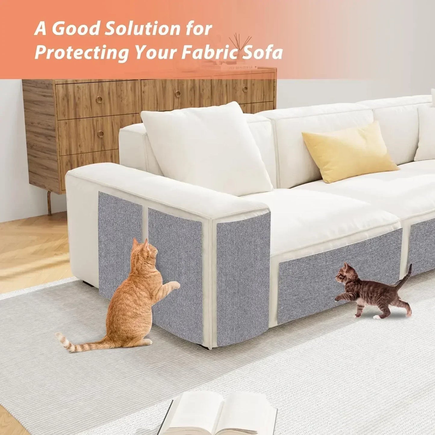 Cat Scratcher Sofa Protector Cats Scratcher Pad Board Protection Trimmable Self-adhesive Carpet Corner Wall DIY Cat Scratch Mat