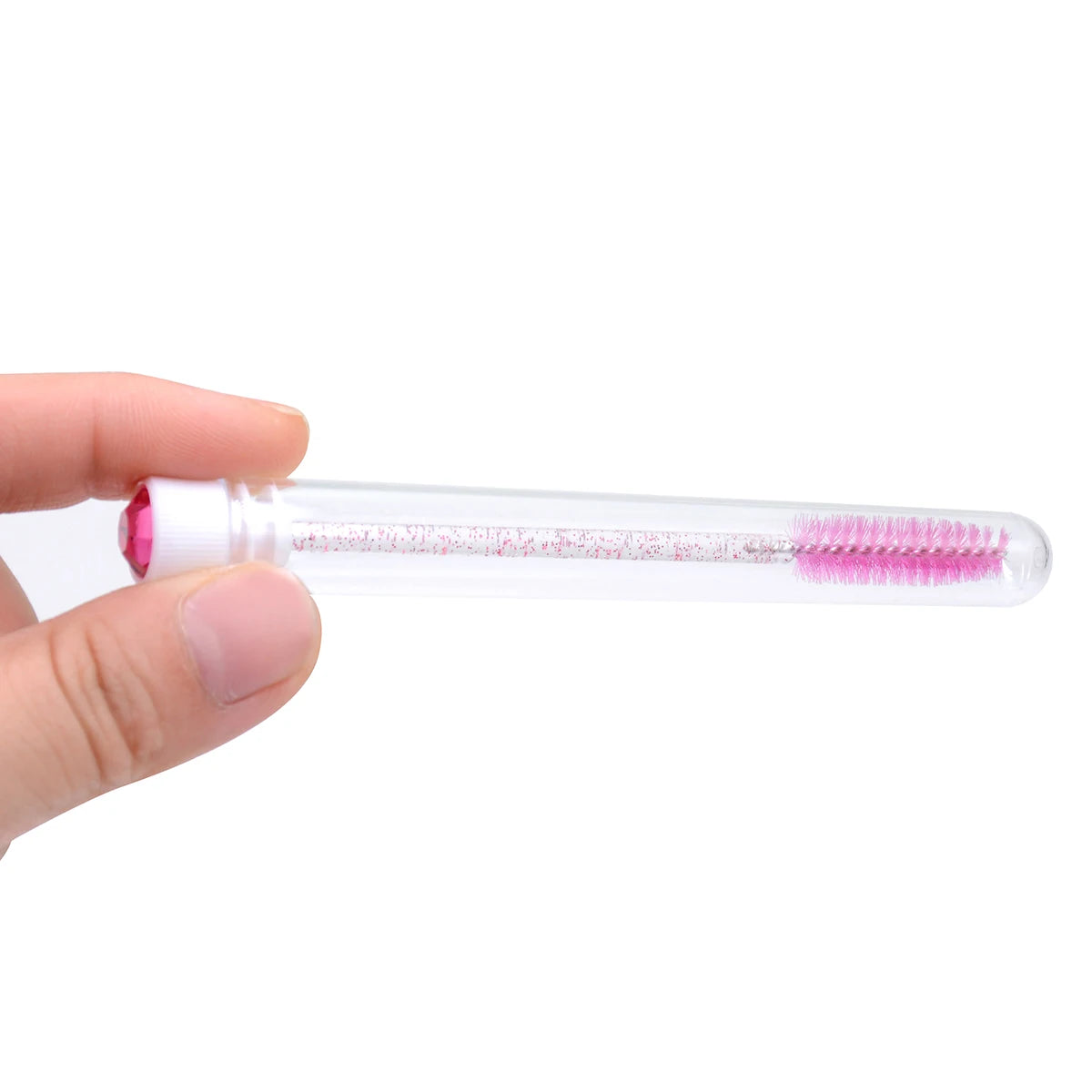 10pcs Diamond Eyelash Brushes Spoolies Reusable Lash Mascara Wands In Tubes Eye Brow Applicatos Eyelash Extension Combs Case