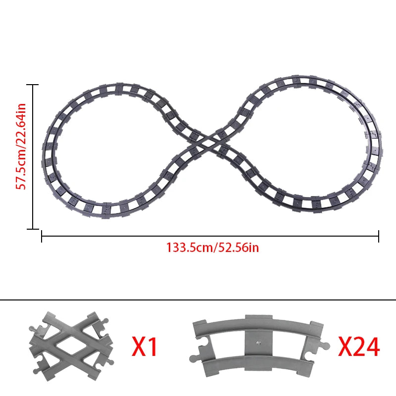 Big Size Building Block Bricks Train Tracks Crossover Parts Switch Straight Curved Duploes Accessories DIY Toy For Children Gift