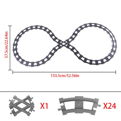 Big Size Building Block Bricks Train Tracks Crossover Parts Switch Straight Curved Duploes Accessories DIY Toy For Children Gift
