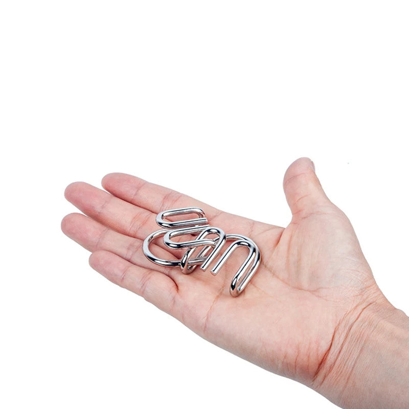 8Pcs/Set Metal Montessori Puzzle Wire IQ Logical Ability Training Stress Relief Toy for Children Adults Reliever Educational Toy