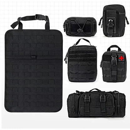 High Quality Multifunction 55*37CM 600D 6PCS In 1 Car Back Seat Tactical Hanging Storage Organizer